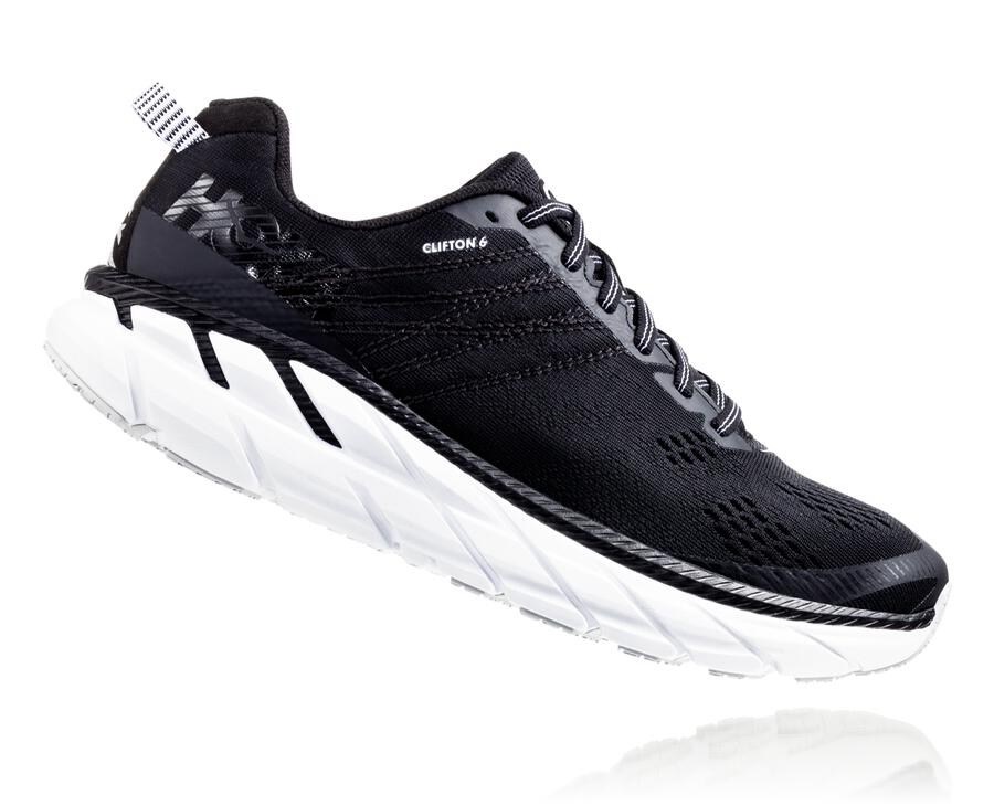 Hoka One One Loopschoenen Dames - Clifton 6 - Zwart/Wit - PA7194286